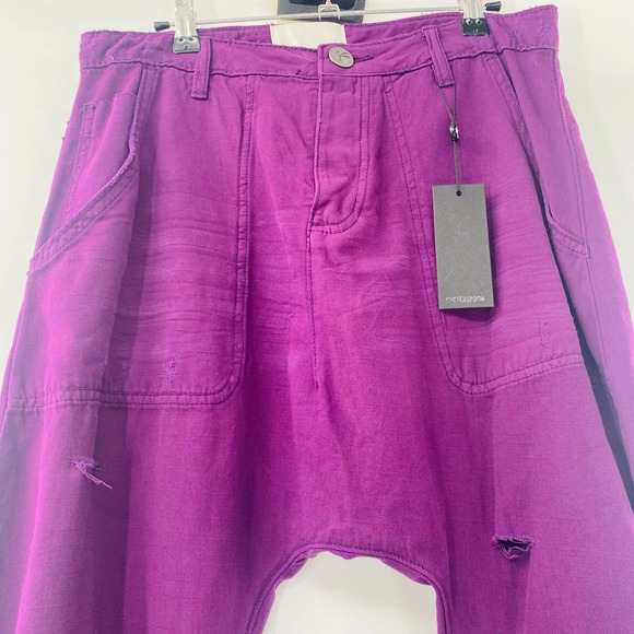 One Teaspoon Deep Purple Sinners Distressed Harem Jeans Size 25 NWT - Picture 4 of 8